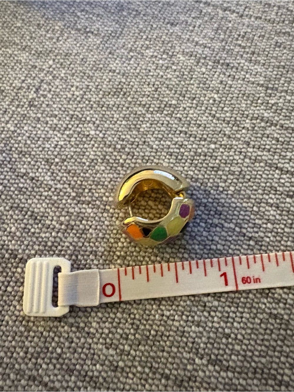Erwin Pearl Multicolor Enamel Hoop Earrings — Mosaic Pattern - Picture 5 of 8
